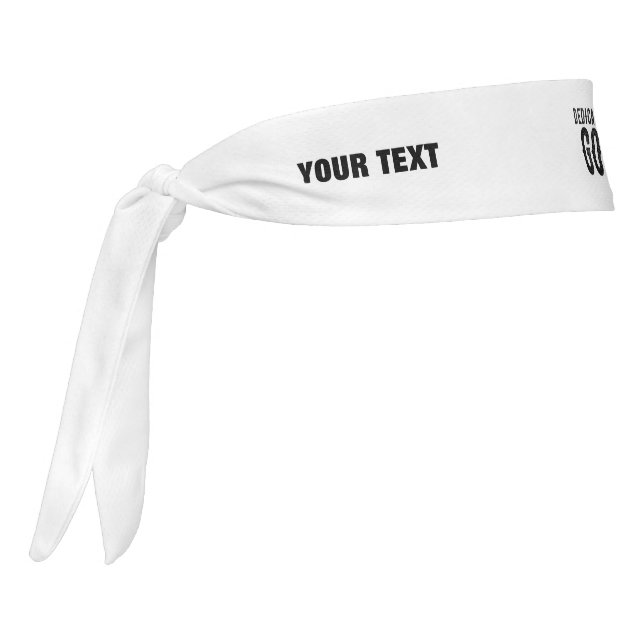 DEDICATED TO GOD  CUSTOMIZABLE COOL BLACK TEXT TIE HEADBAND (Rotate 270)