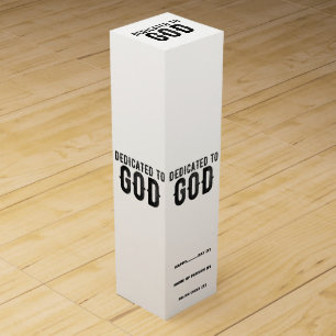DEDICATED TO GOD CUSTOMIZABLE COOL BLACK TEXT WINE BOX