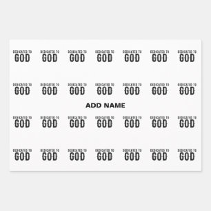 DEDICATED TO GOD  CUSTOMIZABLE COOL BLACK TEXT WRAPPING PAPER SHEETS
