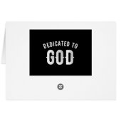 DEDICATED TO GOD CUSTOMIZABLE COOL WHITE TEXT CARDS (Back Horizontal)