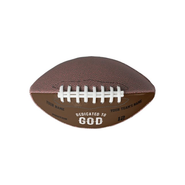 DEDICATED TO GOD CUSTOMIZABLE COOL WHITE TEXT FOOTBALL (Front)