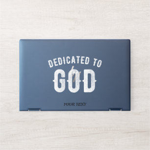 DEDICATED TO GOD CUSTOMIZABLE COOL WHITE TEXT HP LAPTOP SKIN