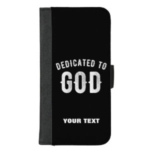 DEDICATED TO GOD CUSTOMIZABLE COOL WHITE TEXT iPhone 8/7 PLUS WALLET CASE