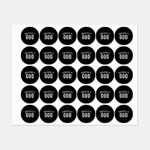 DEDICATED TO GOD CUSTOMIZABLE COOL WHITE TEXT KIDS' LABELS