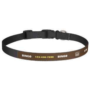 DEDICATED TO GOD CUSTOMIZABLE COOL WHITE TEXT PET COLLAR
