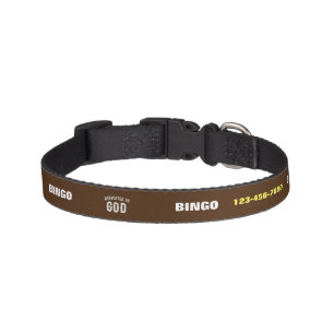 DEDICATED TO GOD CUSTOMIZABLE COOL WHITE TEXT PET COLLAR