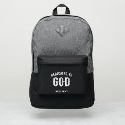 DEDICATED TO GOD CUSTOMIZABLE COOL WHITE TEXT PORT AUTHORITY&#174; BACKPACK