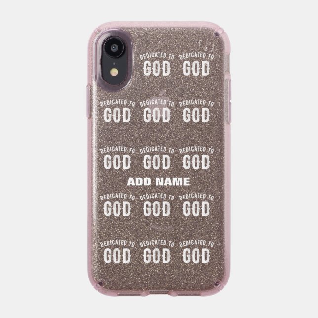 DEDICATED TO GOD CUSTOMIZABLE COOL WHITE TEXT SPECK iPhone XR CASE (Front (Black Phone))