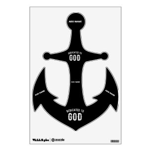 DEDICATED TO GOD CUSTOMIZABLE COOL WHITE TEXT WALL DECAL
