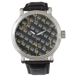 DEDICATED TO GOD CUSTOMIZABLE COOL WHITE TEXT WATCH