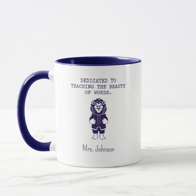 Dedicated To Teaching Beauty of Words English Mug (Left)