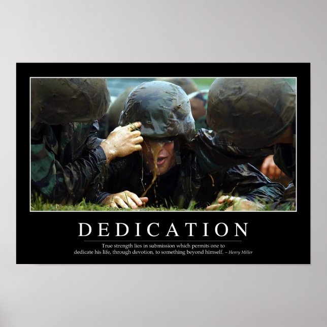 Dedication: Inspirational Quote Poster (Front)