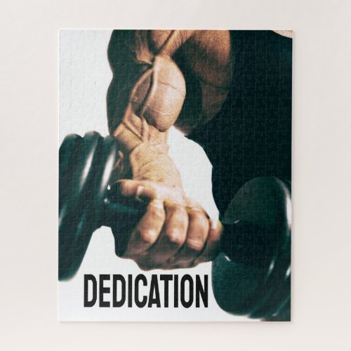 Dedication Motivational Workout Muscles Jigsaw Puzzle