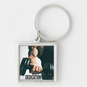 Dedication Motivational Workout Muscles Keychain