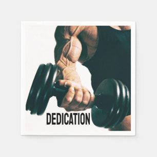 Dedication Motivational Workout Muscles Napkins