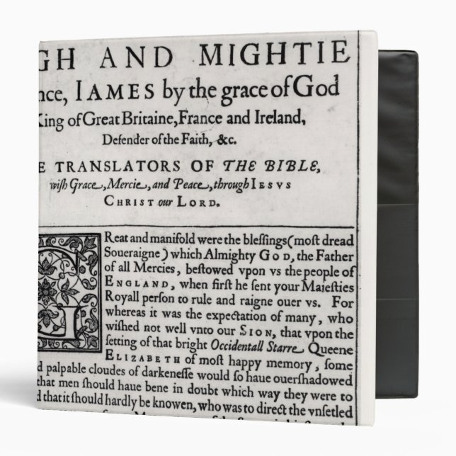 Dedication page in 'The Holy Bible' 3 Ring Binder (Front/Inside)