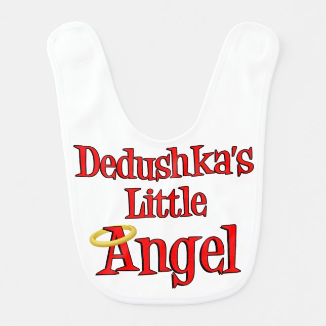 Dedushka's Little Angel Baby Bib (Front)