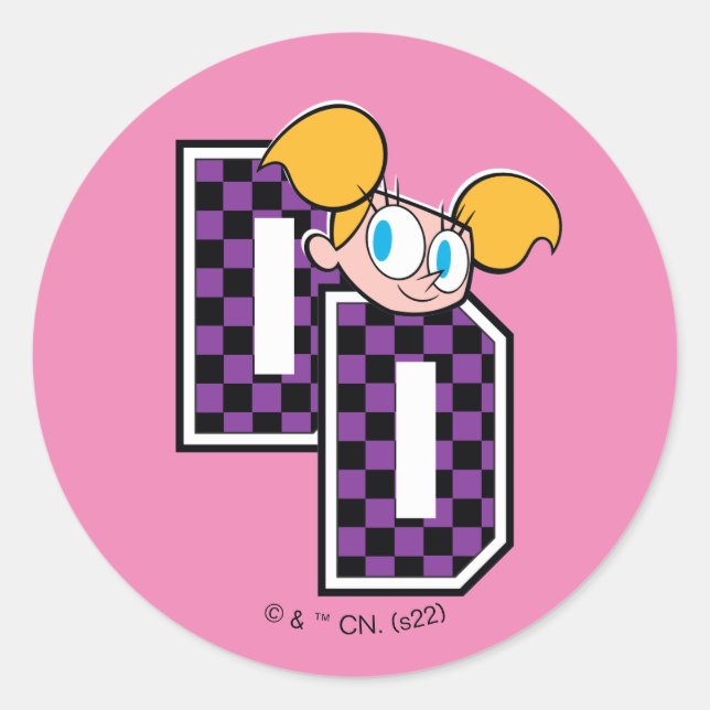 Dee Dee Athletic Letters Graphic Classic Round Sticker (Front)