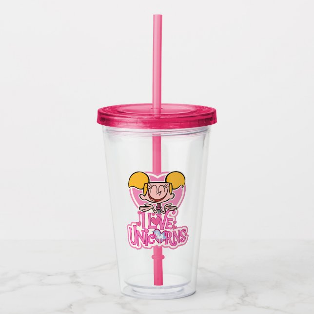 Dee Dee - I Love Unicorns Acrylic Tumbler (Front)