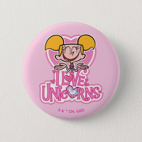 Dee Dee _ I Love Unicorns Button