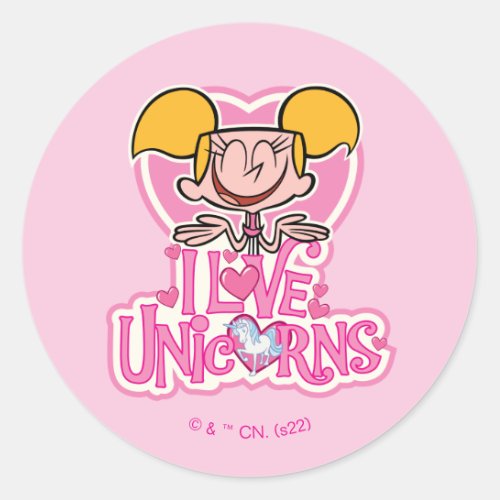 Dee Dee _ I Love Unicorns Classic Round Sticker