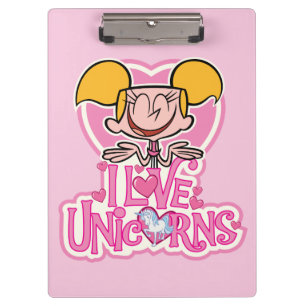Dee Dee - I Love Unicorns Clipboard
