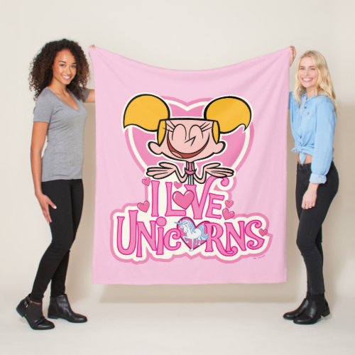 Dee Dee _ I Love Unicorns Fleece Blanket