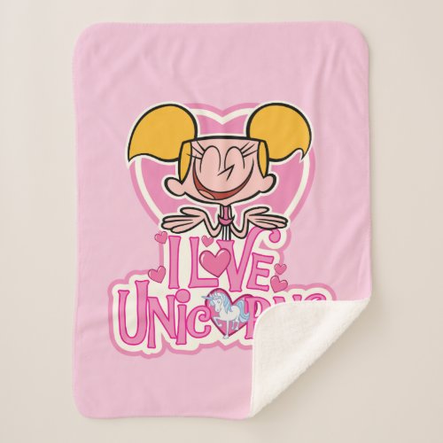 Dee Dee _ I Love Unicorns Sherpa Blanket