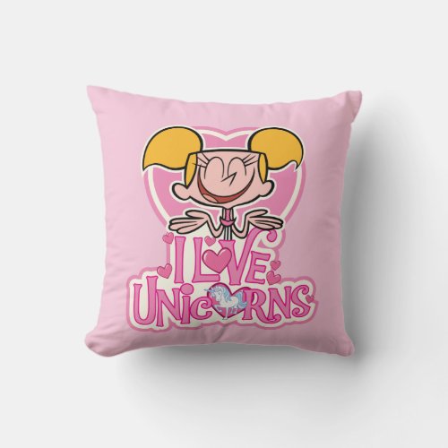 Dee Dee _ I Love Unicorns Throw Pillow