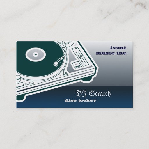 Customizable Dee Jay Button Style Turntable Business Card
