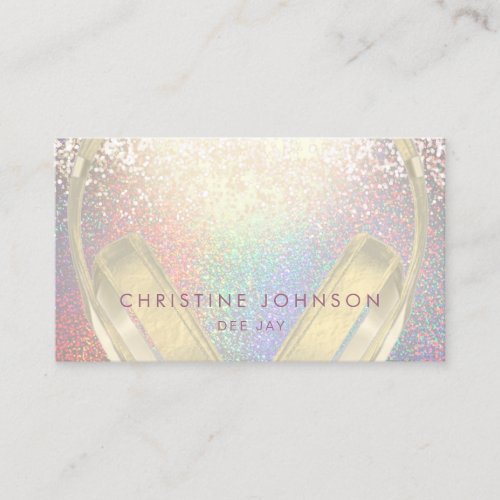 dee jay simulated sparkling effect business card