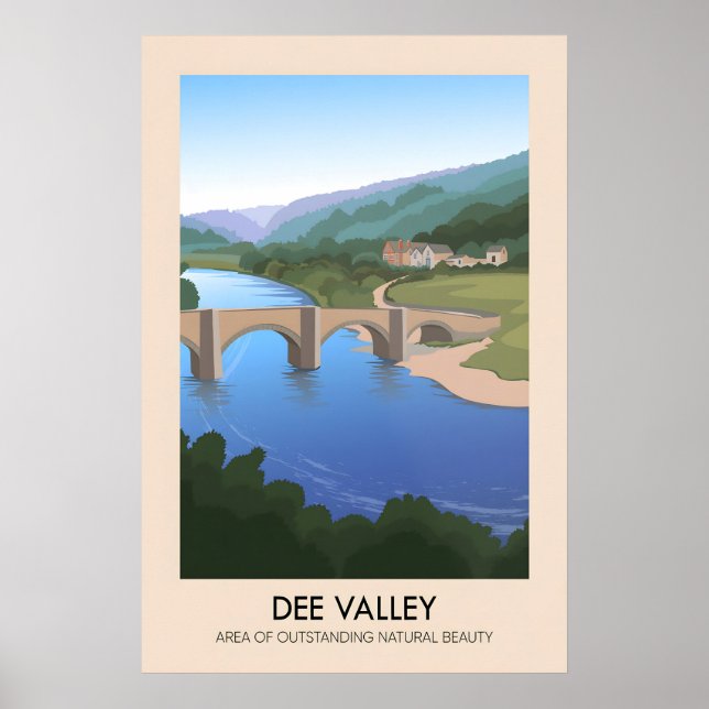 Dee Valley AONB Travel Poster (Front)