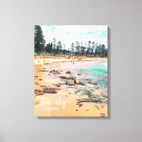 Dee Why Sydney beach Northern Beaches retro travel Canvas Print