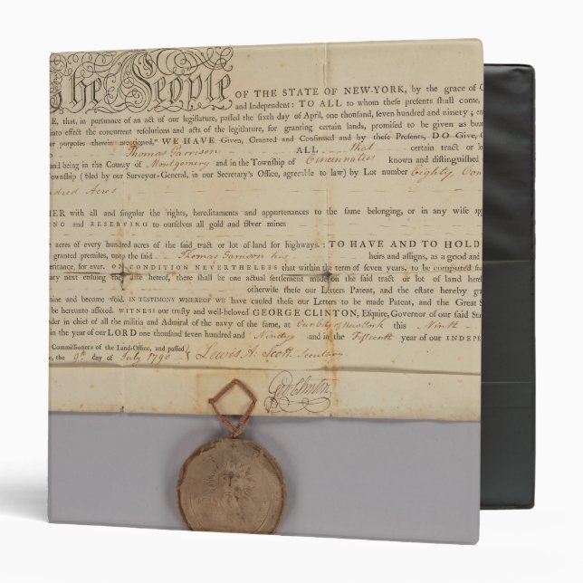 Deed, New York Binder (Front/Inside)