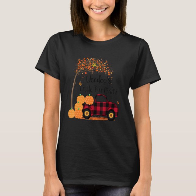 Deedee S Little Pumpkins Red Truck Autumn Art T-Shirt (Front)