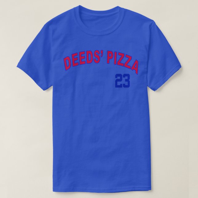 Deeds Pizza Baseball  T-Shirt (Design Front)