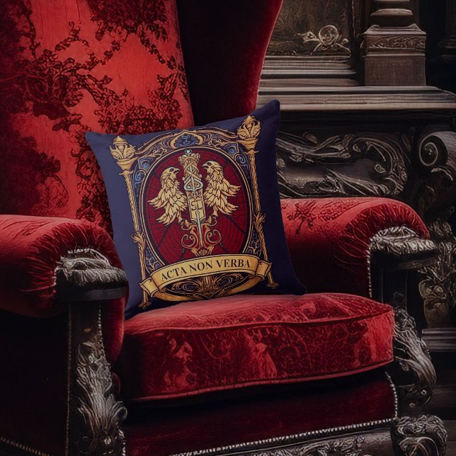 Deeds Speak Louder than Words - Acta Non Verba Throw Pillow (Creator Uploaded)
