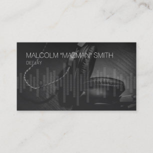 Deejay Disc Jockey DJ Sound Wave Headphones Business Card