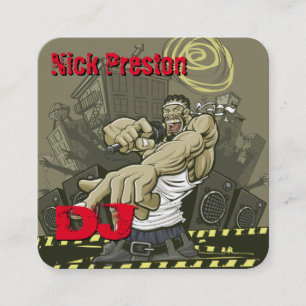 DeeJay DJ Mix Funky Beats Square Business Card