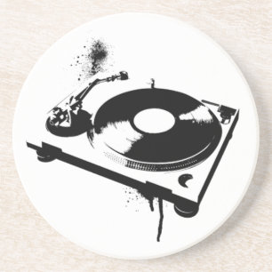 Deejay DJ Turntable Coaster   House music gifts