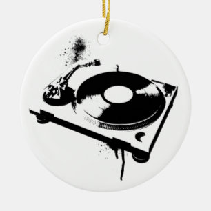 Deejay DJ Turntable Ornament   House Music Gifts