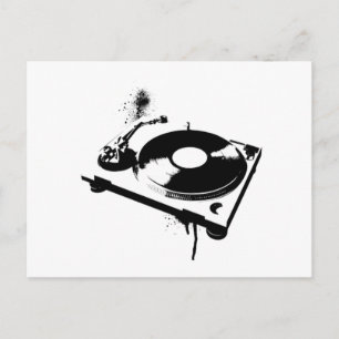 Deejay DJ Turntable Post Card House Music Gifts