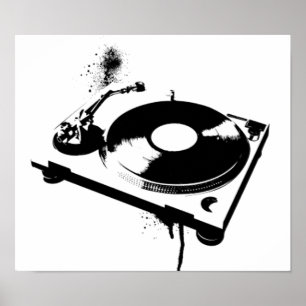 Deejay DJ Turntable Poster   House Music Gifts