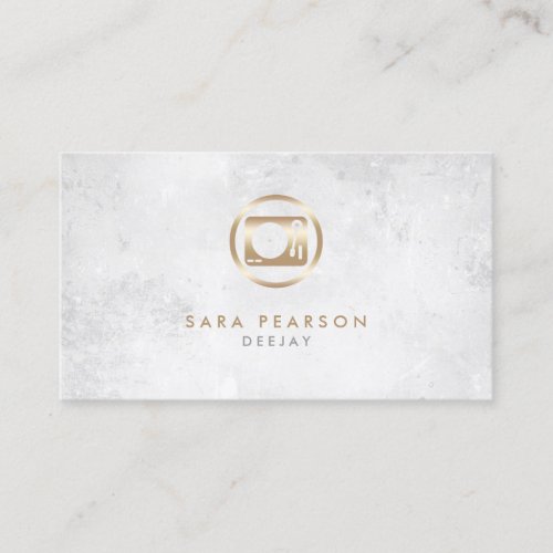 Deejay Gold Turntable Icon Business Card