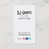 DeeJay Groove Disc Jockey - Music Business Card (Back)