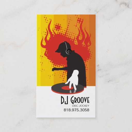 Customizable DeeJay Groove Disc Jockey - Music Business Card