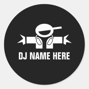 Deejay name stickers for music DJ Disk Jockey