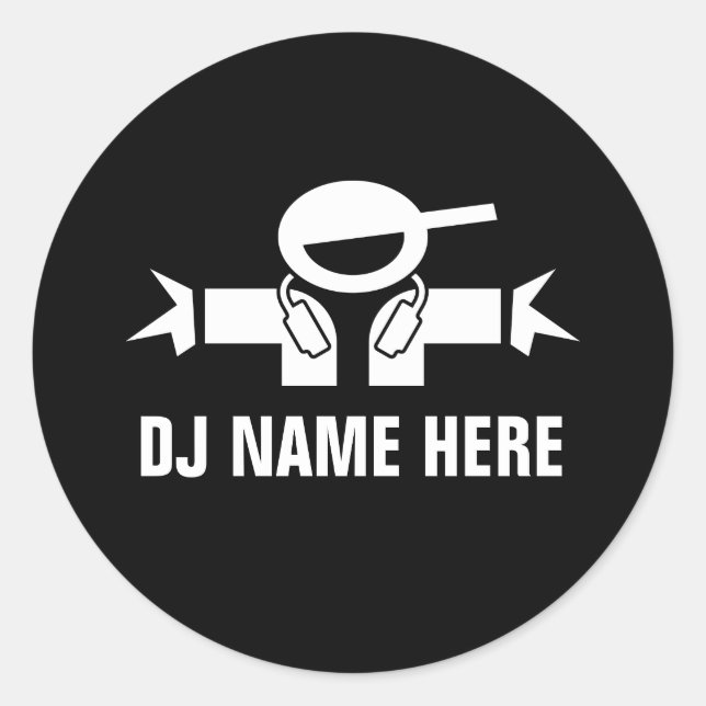 Deejay name stickers for music DJ Disk Jockey (Front)