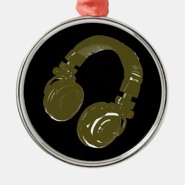 deejays headphone metal ornament (Front)