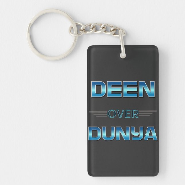 Deen Over Dunya.  Keychain (Front)